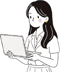 ノートパソコンを持つデザイナーのイラスト